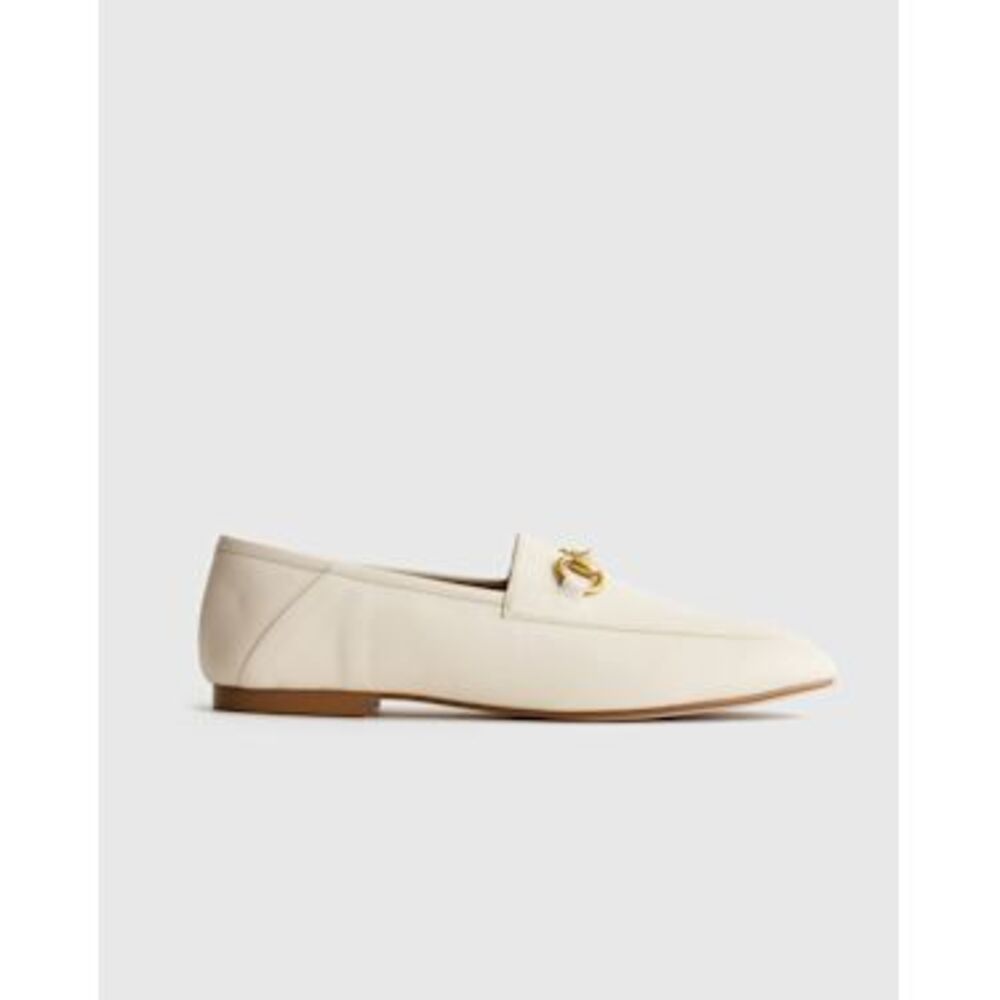 Quince Cream Loafers with Gold Accent